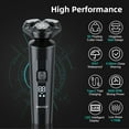 thumbnail image 4 of SweetLF Electric Shaver for Men, 2 in 1 Cordless Rechargeable Electric Razor with Beard Trimmer, IPX7 Waterproof, Black, 4 of 9