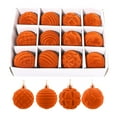 thumbnail image 2 of Flocked Christmas Ball Set Ornaments, 12PCS Vintage Christmas Plastic Ball Ornaments, Xmas Tree Hanging Decoration for Xmas Party Wedding Home Decor(Orange), 2 of 5