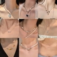 thumbnail image 3 of Collar de perlas para mujer, diseño de nicho que combina con todo, cadena de clavícula de lujo de alta gama, colgante de amor, joyería, 3 of 5