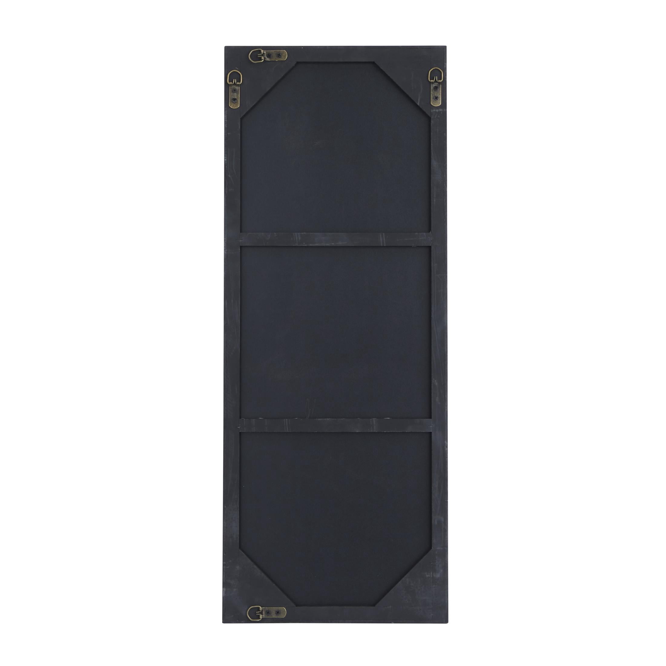 DecMode 14" x 36" Black Wall Mirror with Thin Frame