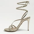 thumbnail image 4 of Sam Edelman Scarlette Gold Ankle Tie Up Stiletto Leather Heeled Sandals (GOLD, 7.5), 4 of 5