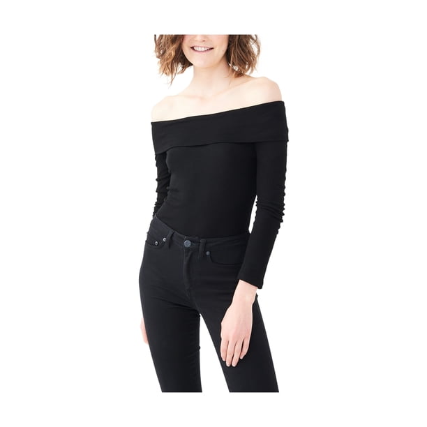 Blusa sin hombros Aeropostale para mujer negra pequeña