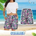 thumbnail image 2 of BJUTIR Shorts For Women Womens Casual Shorts Summer Comfy Beach Shorts Elastic Waist Floral Print With 2 Pockets, 2 of 8