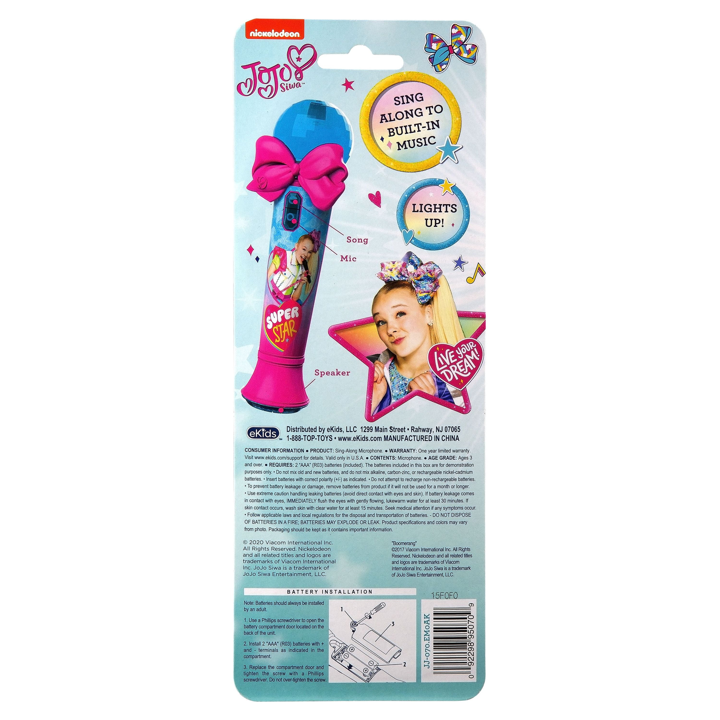 KIDdesigns Jojo Siwa Sing Along Microphone, Flashing Lights, Toy Musical Instruments