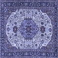 thumbnail image 1 of Ahgly Company Machine Washable Indoor Square Medallion Blue Traditional Area Rugs, 5' Square, 1 of 4
