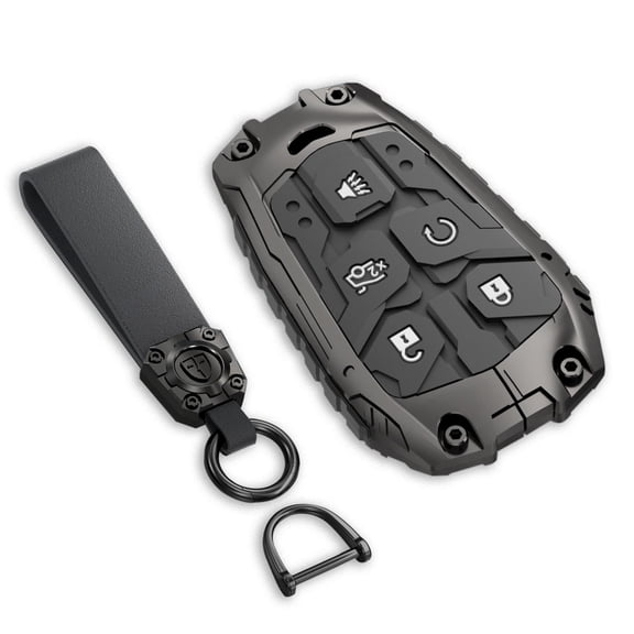 Zinc Alloy Key Fob Cover,Keychain,Full Protection Car Key Case for Cadillac ATS CTS CT6 SRX XTS XT4 XT5 Escalade Smart Remote Keyless Keyshell Accessories