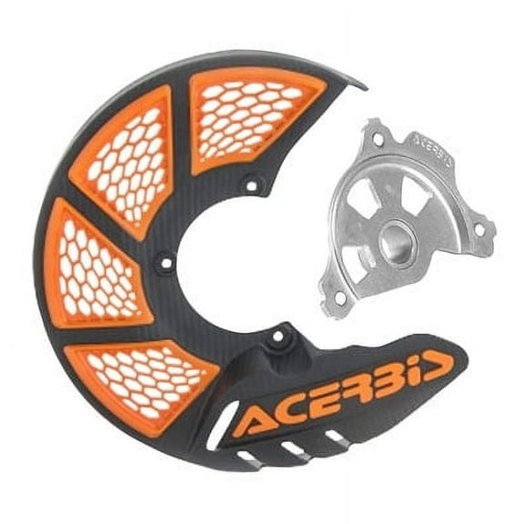 Acerbis X-Brake Vented Front Disc Cover with Mounting Kit Black/Orange for Husqvarna FC 350 2014