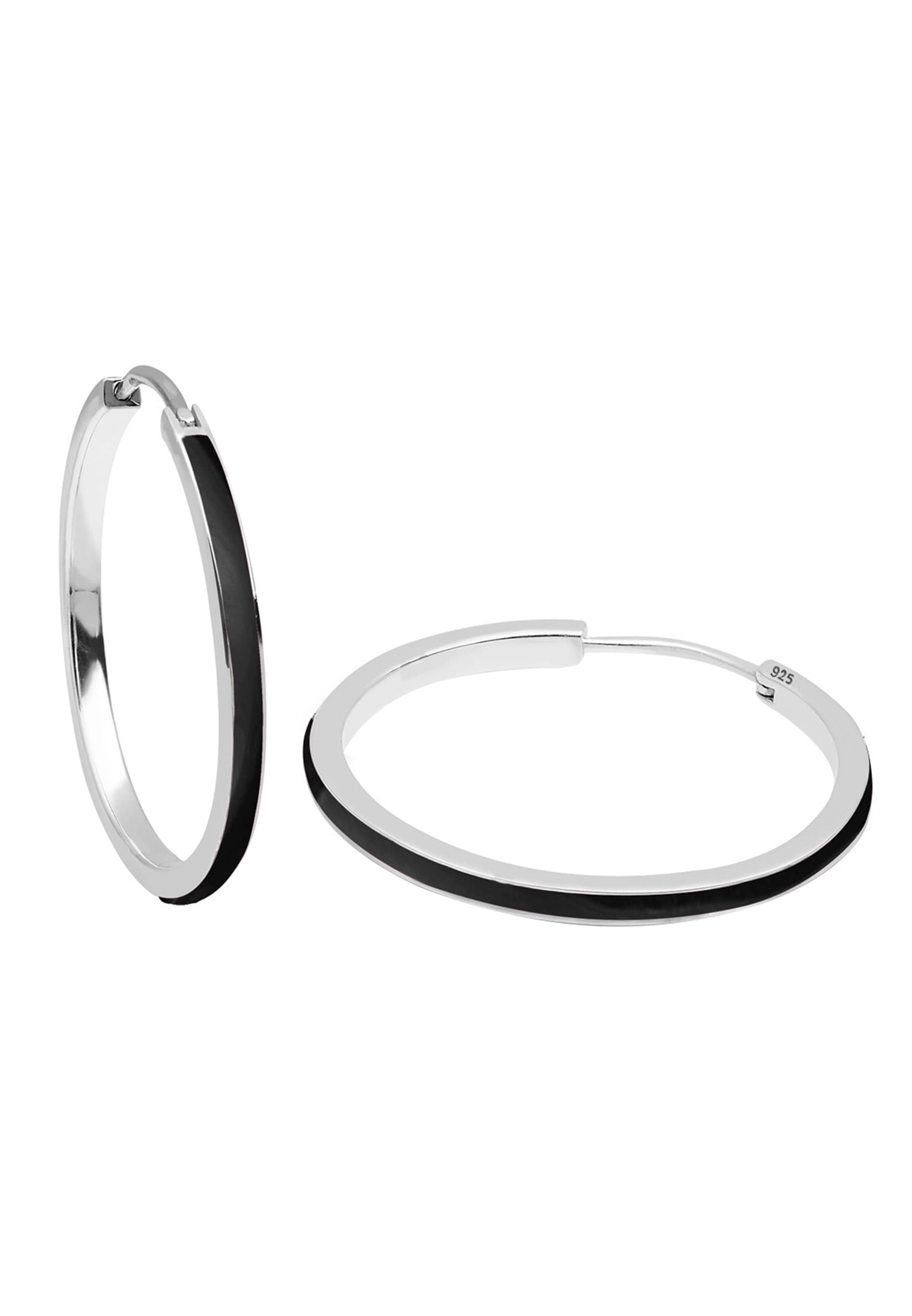 Elli by Julie & Grace Hoop Earrings with Enamel 925 Silver for Women