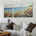 thumbnail image 2 of Nawypu Flowers Wall Art Modern Landscape Painting Floral Canvas Pictures for Bedroom Colorful Blossom Wildflowers Living Room Wall Décor 12''x16''X3 Panels, 2 of 4
