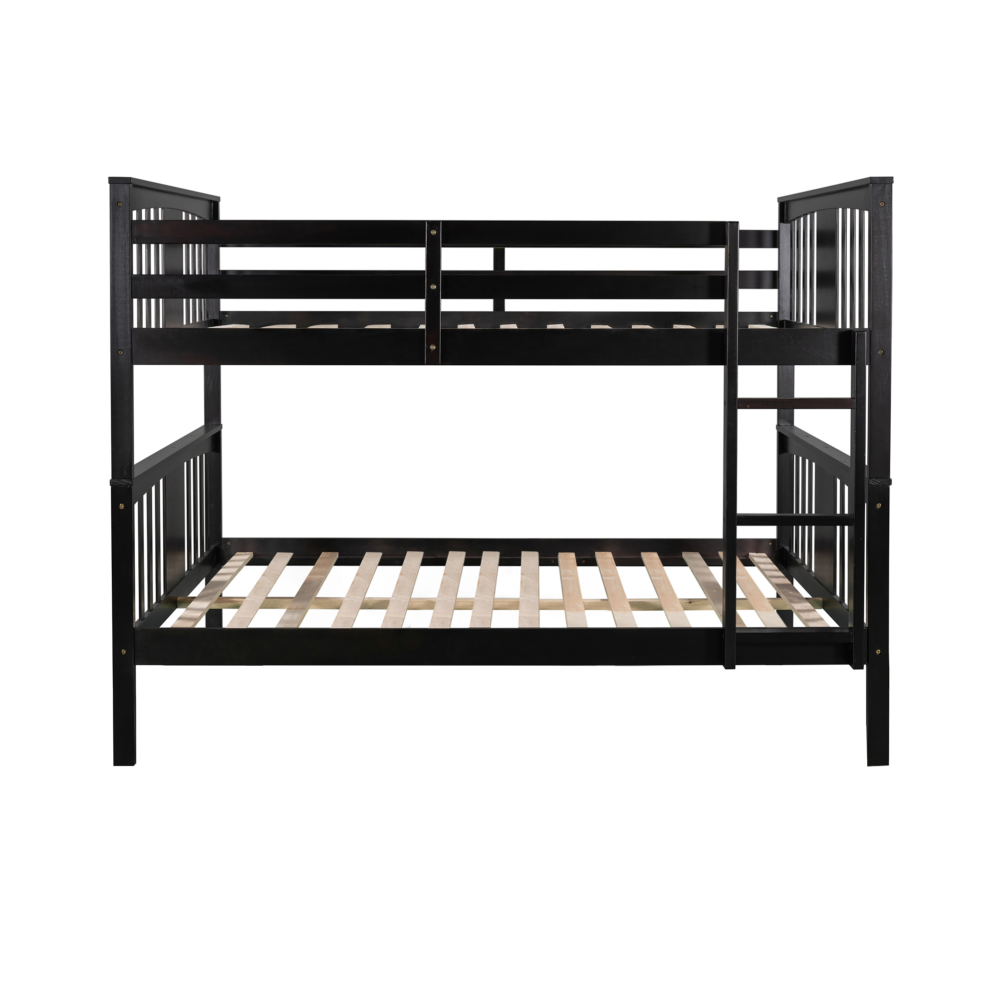 Buy Wood Low Bunk Bed, Full over Full Bunk Bed Frame with Ladder