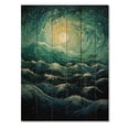 thumbnail image 3 of Designart "Blue Yellow Ocean Rhapsody I" Nautical & Beach Print on Natural Pine Wood, 3 of 5