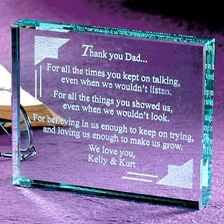 Personalized Thank You Dad Glass Paperweight