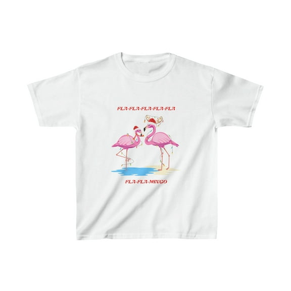 Flamingo Christmas - Kids Heavy Cotton™ Tee