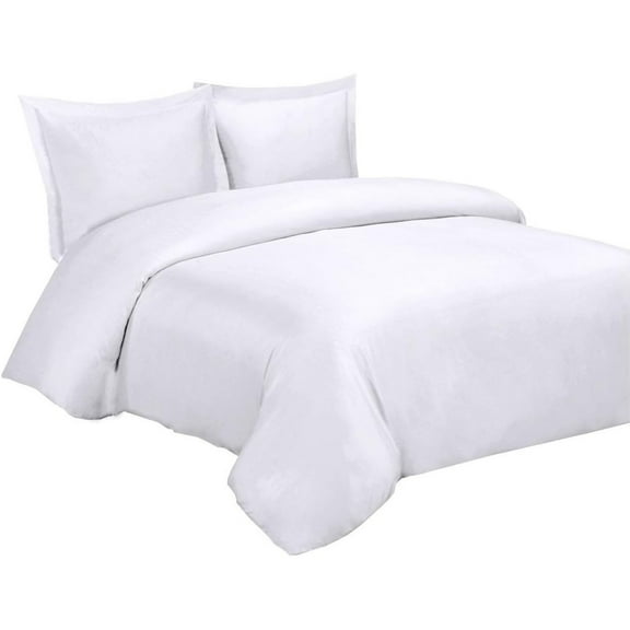 Bamboo_Viscose Duvet Cover 100% Viscose from Bamboo Comforter Cover - Duvet Cover Set with Corner Ties and Button Closer, King/Cal King Size White