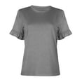 thumbnail image 6 of Fesfesfes Womens Tanks Fashion Women's Summer Round-Neck Short Sleeve Solid Casual T-shirt Blouse Womens Summer Tops 10(XL), 6 of 6