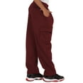 thumbnail image 3 of Vibes Big Boys Fleece Cargo Sweatpants Burgundy Male Size X-Large, 3 of 5
