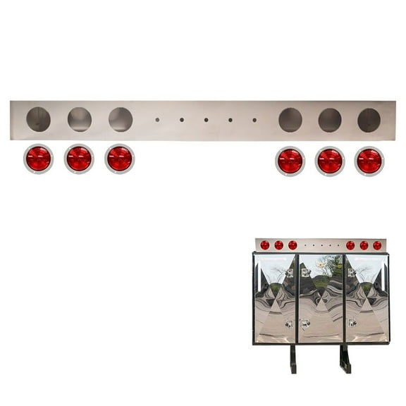 Headache Rack Light Bar Panel w/ 4in. STT LEDs – Fits 3-Door Cab Rack