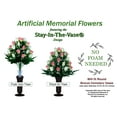 thumbnail image 5 of Sympathy Silks Artificial Cemetery Flowers Pink and Cream Roses for a Vase, 5 of 8
