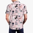 thumbnail image 5 of Vsdgher Cat Print Men's Short Sleeve Stretch Polo Shirt, Moisture-Wicking Performance Polo Shirt, 5 of 8