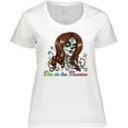 thumbnail image 3 of Inktastic Día de los Muertos Woman in Sugar Skull Makeup Women's Plus Size T-Shirt, 3 of 5