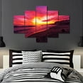 thumbnail image 2 of TISHIRON 5PCS Framed Canvas Wall Art Set,60"x40" Beach of Beautiful Sunset Canvas Art Decor, 2 of 7