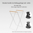 thumbnail image 2 of Symkmb Foldable Plastic Garbage Bag Rack Outdoor Camping Garbage Metal Rack wood+iron White, 2 of 6