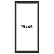 19x45 Frame Black Real Wood Picture Frame Width 2.25 Inches | Interior Frame Depth 0.5 Inches |