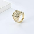thumbnail image 2 of PAURO Men's Stainless Steel Round Cubic Zirconia Micro Pave Wedding Band Ring Gold Size 12, 2 of 5