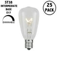 thumbnail image 4 of Novelty Lights 25 Pack ST38 Outdoor Patio Edison Replacement Bulbs, Clear, E17/C9 Intermediate Base, 7 Watt, 4 of 6