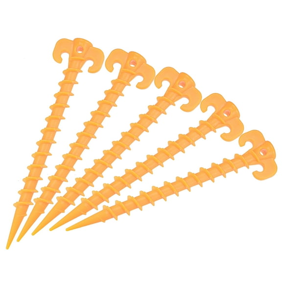 Uxcell 20cm/8 Inch Spiral Plastic Camping Tent Stakes Pegs Orange 10 Pack