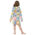 thumbnail image 7 of FORMRS Niños Bathrobe Unisex Hooded Robe Soft Plush Pajamas Sleepwear, Size 2-3T, Blue Flowers, 7 of 7