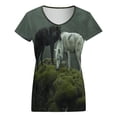 thumbnail image 5 of Two Wolves in Misty Forest Women's Blouse Short Sleeve Women's Top T-Shirt Spring Summer Clothes, 5 of 7