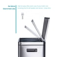 thumbnail image 3 of Home Zone Living 16 Gallon Triple-Compartment Kitchen Trash and Recycling Can with Soft Close Lids, Stainless Steel, Silver, 3 of 5