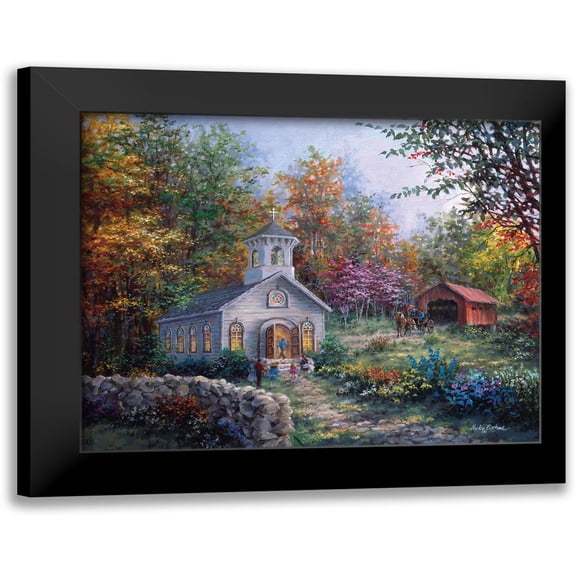 Worship In The Country 14x12 Black Modern Framed Museum Art Print Titled - Boehme, Nicky