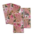 thumbnail image 2 of S4Sassy Pink Stripe & Ranunculus Floral Re-Usable Napkin Dinning Set Wedding Party Table Linen 18 x 18"(Pack of 6), 2 of 7