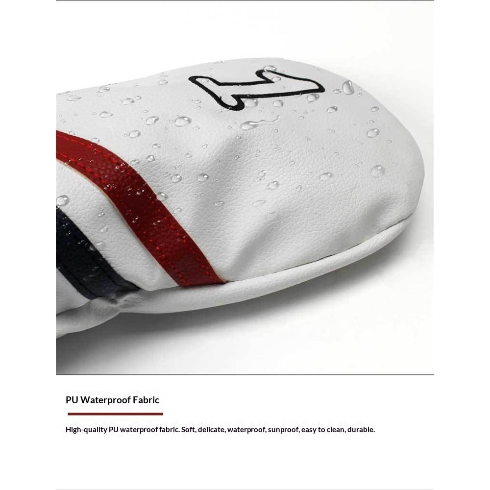 1pc Golf Club Head Cover Golf Club Covers for Driver White Golf Driver Headcover Fairway Wood Head Cover Hybrid （Number 1）