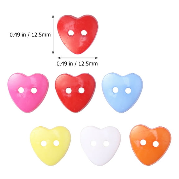 ORDDIART 100pcs Heart Shaped Resin Sewing Buttons For Crafts Scrapbooking Knitting Diy Projects Durable Fasteners For