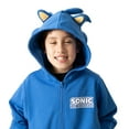 thumbnail image 2 of Sonic The Hedgehog Cosplay With Foam Ears Long Sleeve Blue Boy's Zip Up Hooded Sweatshirt-XXL, 2 of 5