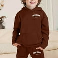 thumbnail image 4 of WOYY Big Girls Clothes Set New York Print Hoodie Sweatpants Outfits, Sizes 9-10, 4 of 5