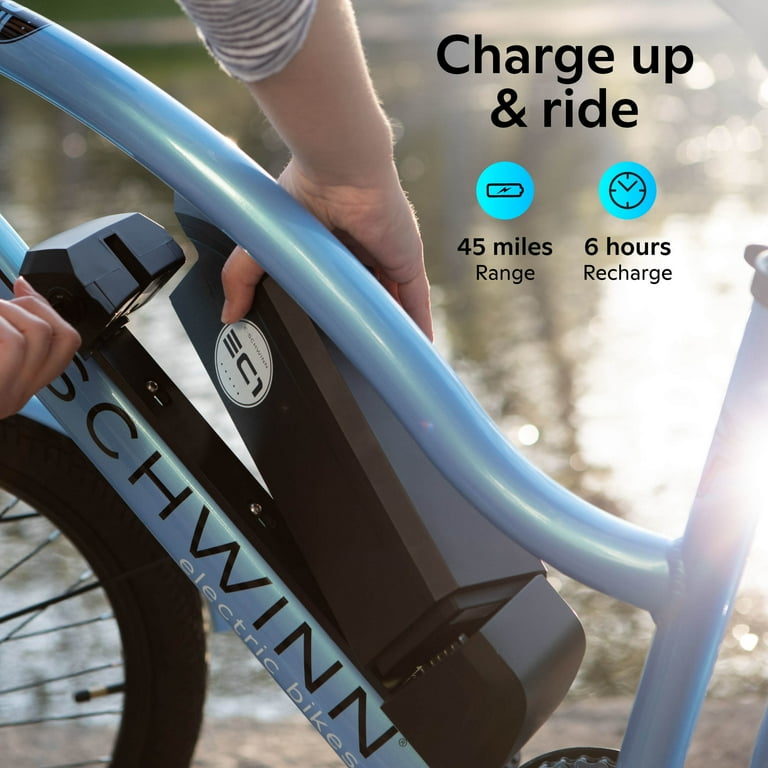 Schwinn 26 EC1 Electric Cruiser Bike for Adults 7 Speeds 250w Motor Blue Ebike Walmart