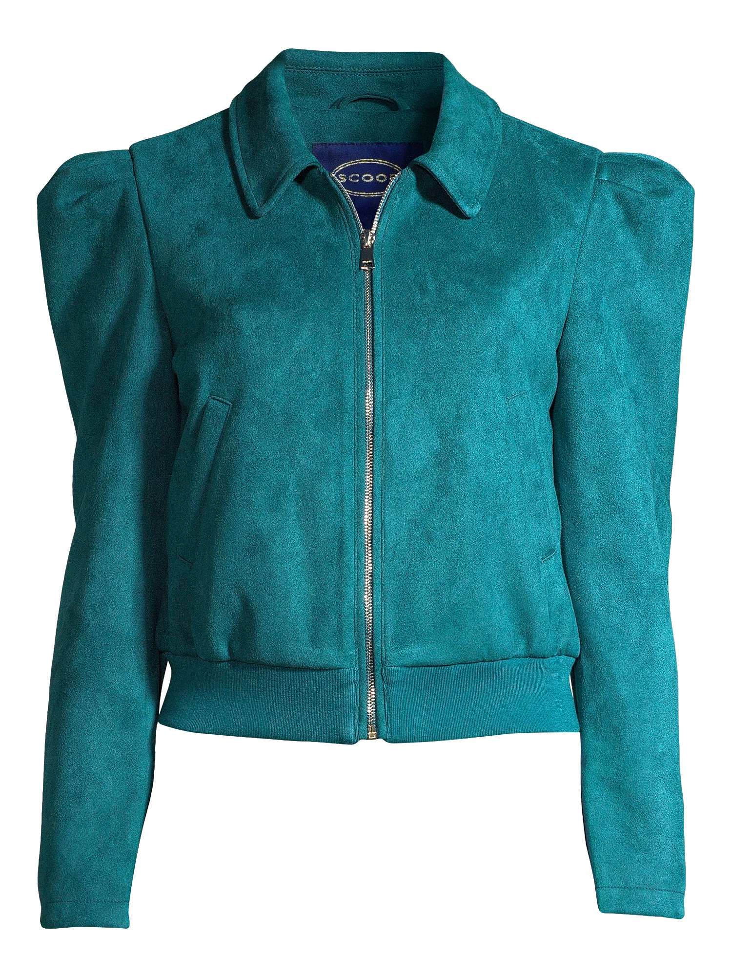 Scoop Women's Puff Sleeve Faux Suede Jacket - Walmart.com