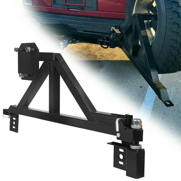 Kojem Rear Tire Carrier for 2003-2009 Hummer H2 Solid Mount with License Plate Relocating Kit with Light