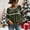 A05-Army Green, variant on Velvet Blouses for Women Crew Neck Long Sleeve Party Ruffle Elegant Tops Fall Winter
