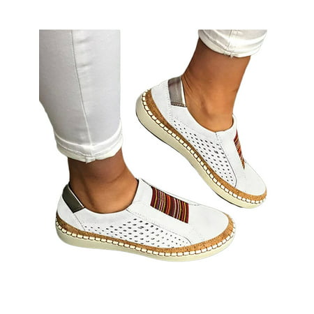 Women's Flats Hollow Round Toe Slip On Breathable Boat