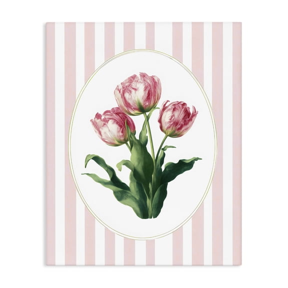 Stupell Industries French Country Spring Tulips on Stripes Canvas Art, 16 x 20, by Ink Drop Loft