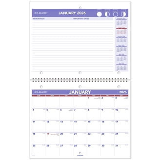 AT-A-GLANCE Monthly Desk Pad Calendar, Jan 2018 - Dec 2018, 17.75" X 10.875", Watercolors Design, Compact, With Hanging Eyelets