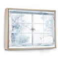 thumbnail image 3 of Designart "Winter Window Vista A Frosty View" Extra Large Landscapes Framed Wall Art - Traditional White Winter Landscape Entryway Framed Wall Art Print, 3 of 7