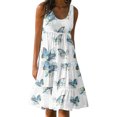 thumbnail image 2 of SMihono Robe d'Été Grande Taille pour Femmes 2023 Décontractée Aguichant Mode Été Imprimée Sans Manches Débardeur Longueur Genou Robes, 2 of 5