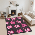thumbnail image 2 of CURLYOOT Dog Paw Area Rugs 5'x7' Washable Rug Large Living Room Rug Non Slip Pinks Paw Print Indoor Floor Carpet for Dining Room Bedroom Home, 2 of 8