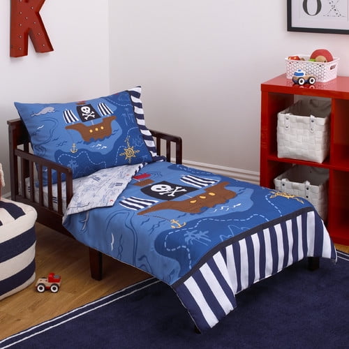 Little Tikes Pirate 4 Piece Toddler Bedding Set Walmart Com Walmart Com